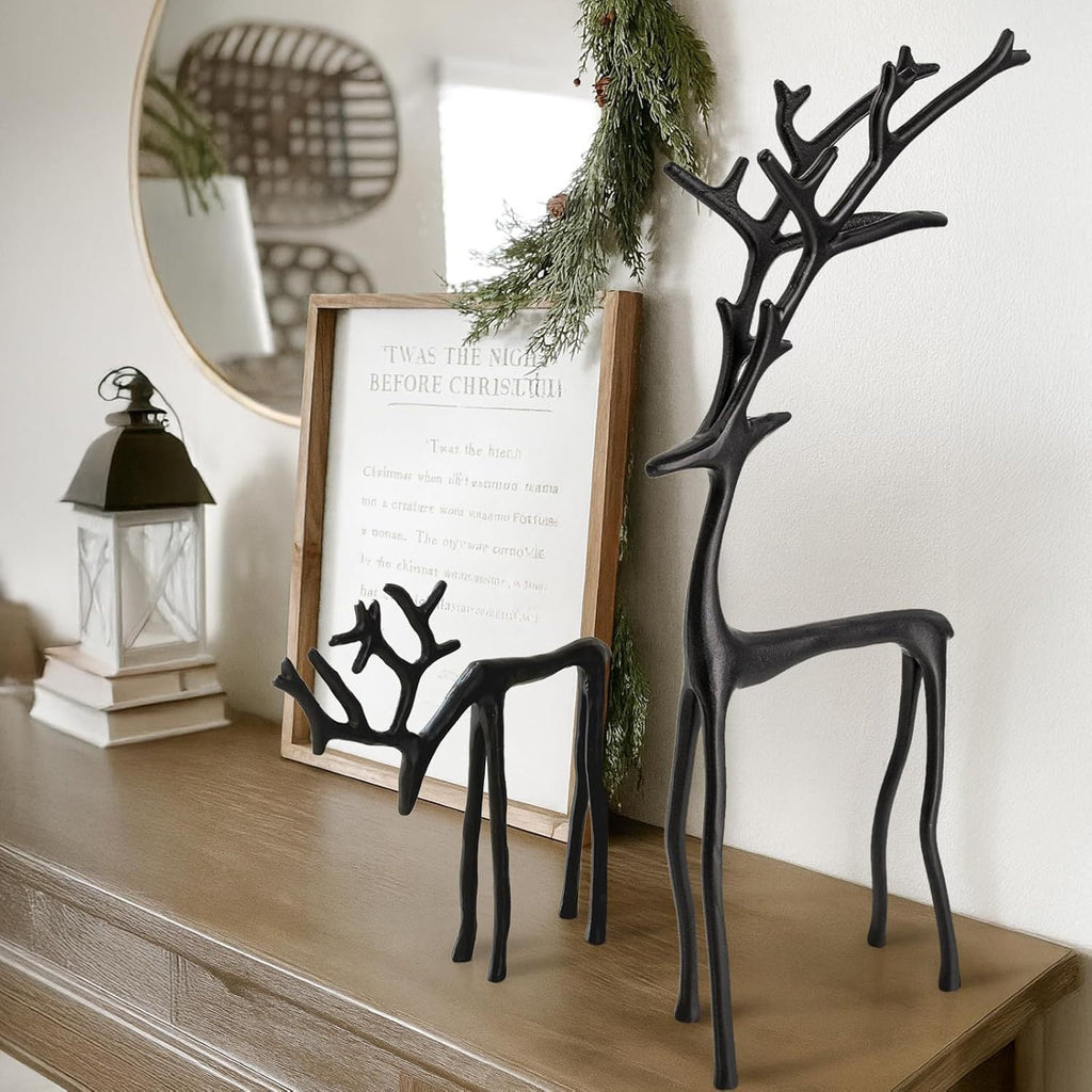 Black Reindeer Statues-Christmas Decorations
