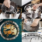 Stainless Steel Folding Steamer Basket – Adjustable Vegetable & Food Steamer