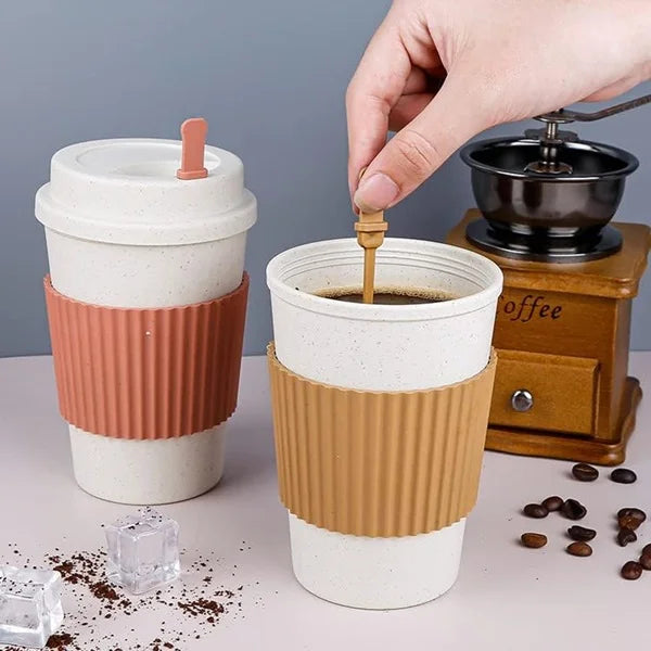 Reusable 500ml Coffee Cup – Leakproof Lid, Portable