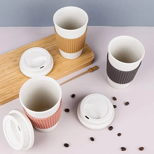 Reusable 500ml Coffee Cup – Leakproof Lid, Portable