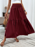 Floral print three-layer patchwork long skirt - Buy 2 items and get free shipping！