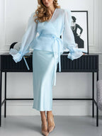 Tulle Shirt Sling Dress And Belt Set
