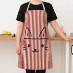 Cat Print Kitchen Apron – Waterproof & Adjustable (1 Pack)