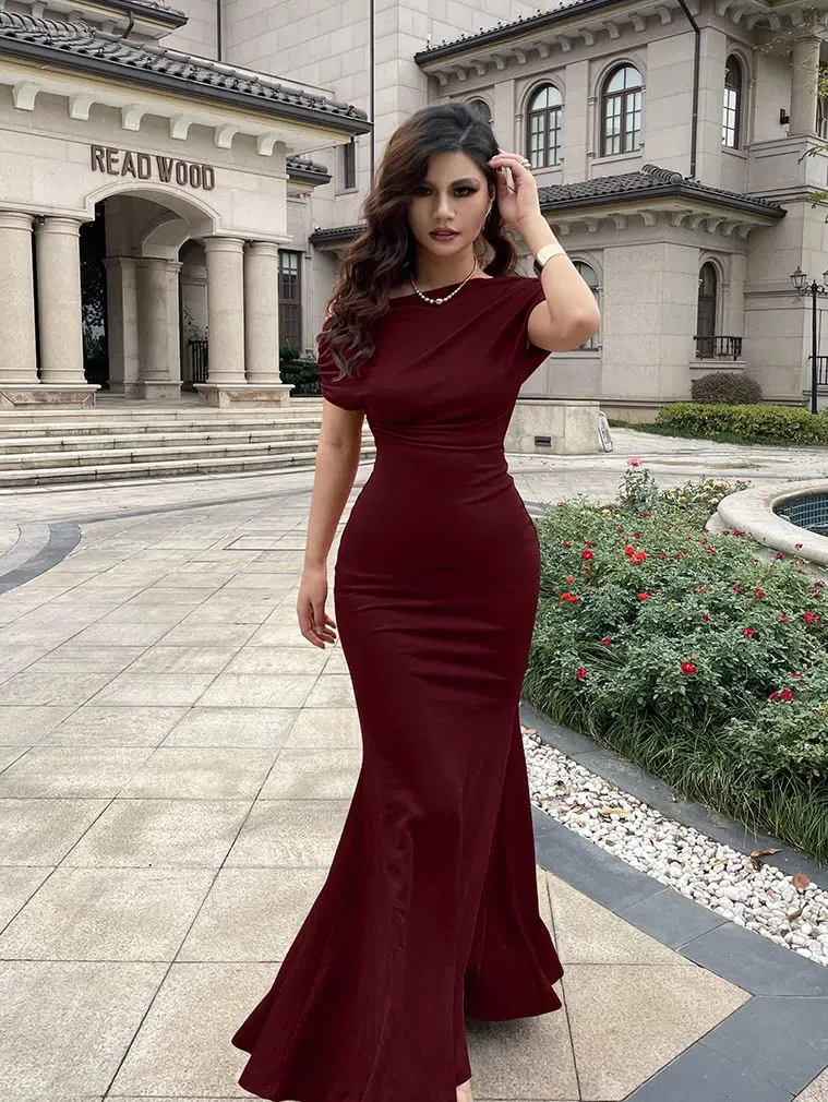 Women's Elegant Off Shoulder Bodycon Party Evening Dress (Buy 2 Free Shipping)