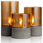 2025 New Arrivals🔥Gold Glass LED Candles(3 PCS)