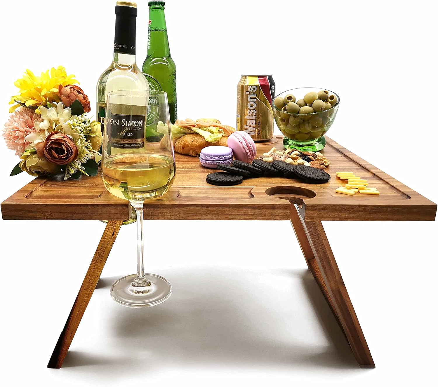Deluxe Portable Picnic Wine Table