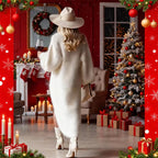 Festive Reindeer Side Slit Dress