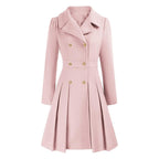 Women's A-line Slim Long Tweed Coat
