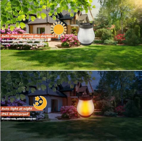 Dancing flame Solar Lantern Outdoor Lights