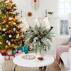 Artificial Norfolk Pine Branches with Red Berries - Christmas Greenery That Lasts!