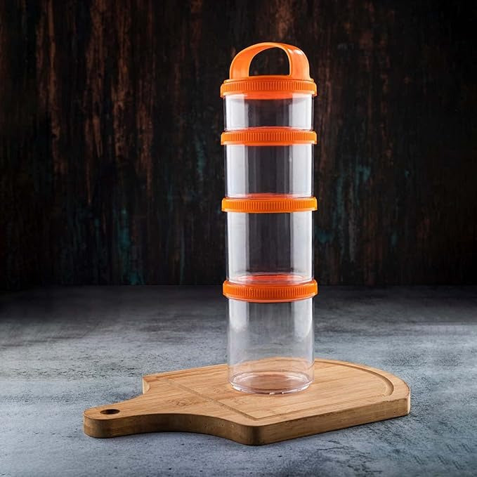 4-in-1 Dry Fruit & Snack Storage – Airtight, Stackable Jars