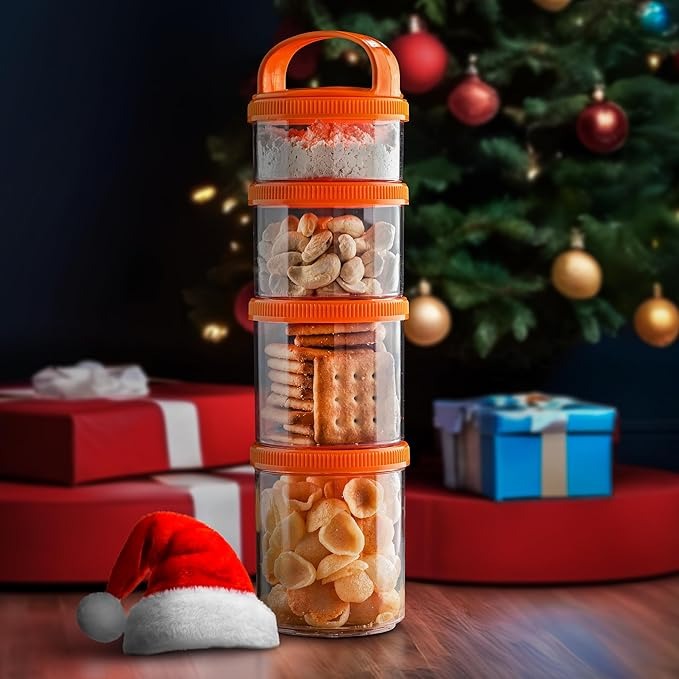 4-in-1 Dry Fruit & Snack Storage – Airtight, Stackable Jars