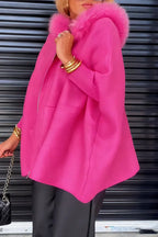 Women's solid color casual coat with fur collar 🔥 Plenty of stock, buy now!