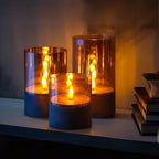 2025 New Arrivals🔥Gold Glass LED Candles(3 PCS)