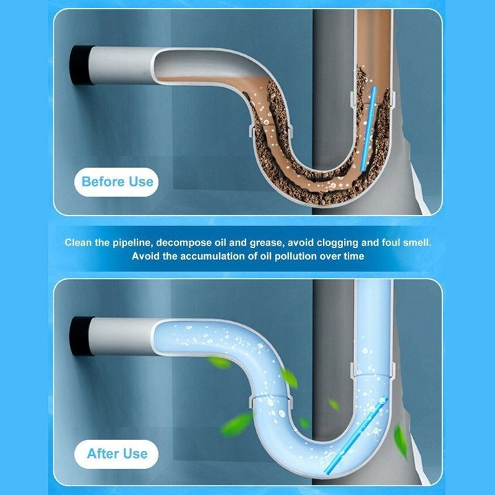 12/set Pipe Cleaning Sticks Oil Decontamination Kitchen Toilet Bathtub Drain Cleaneer mysite