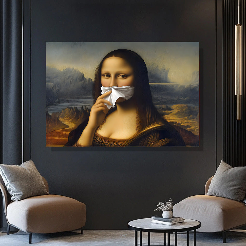 Interesting Mona Lisa art imitation oil painting wall decoration