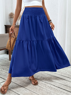 Floral print three-layer patchwork long skirt - Buy 2 items and get free shipping！