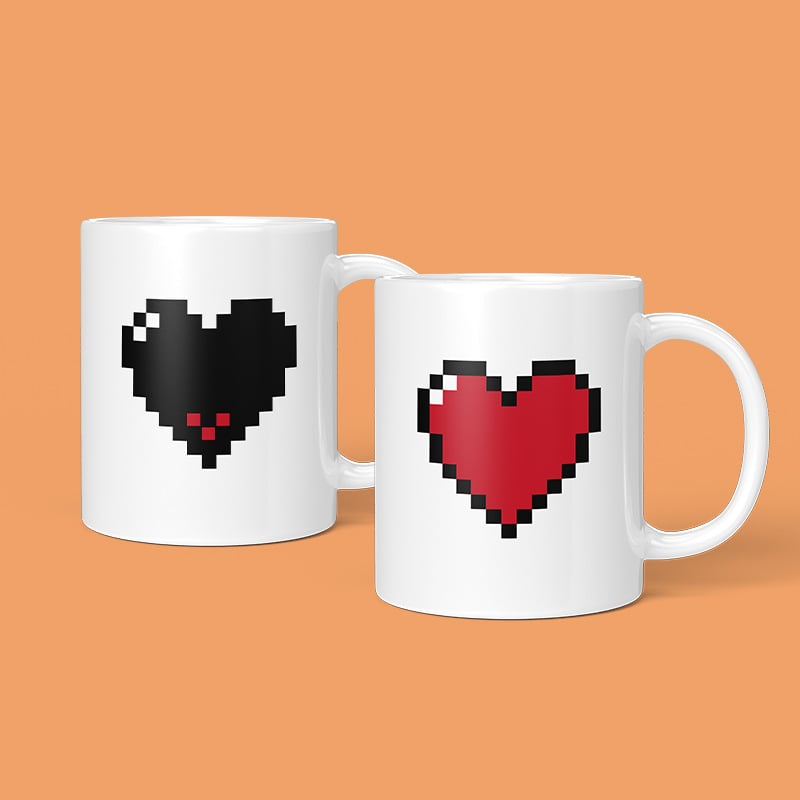 Pixel Heart Morphing Mug