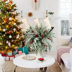 Artificial Norfolk Pine Branches with Red Berries - Christmas Greenery That Lasts!