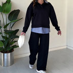 Women's casual long-sleeved top and pants two-piece set