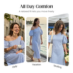 👗 LIMITED-TIME 49% OFF! ✨ Women's Striped Off Shoulder Dress – Elegant, Flowy, Summer Chic 🌊